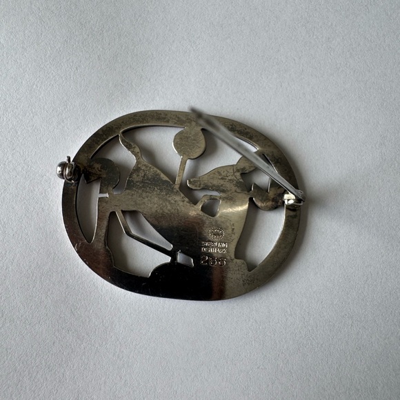 Georg jensen deer brooch 256 sterling silver